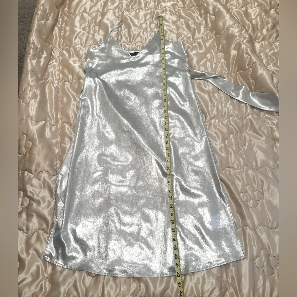 Zara Silver Slip Dress - Picture 7 of 12